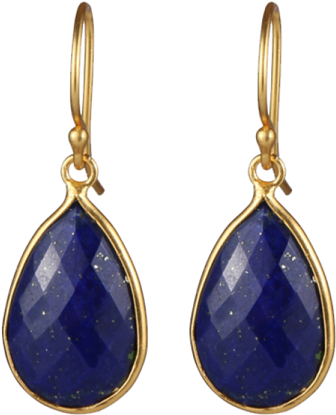 Elegant Blue Lapis Gemstones In 24 Carat Goldplated (650x650), Png Download