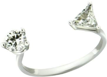 Dot And Triangle Diamond Ring (1024x683), Png Download