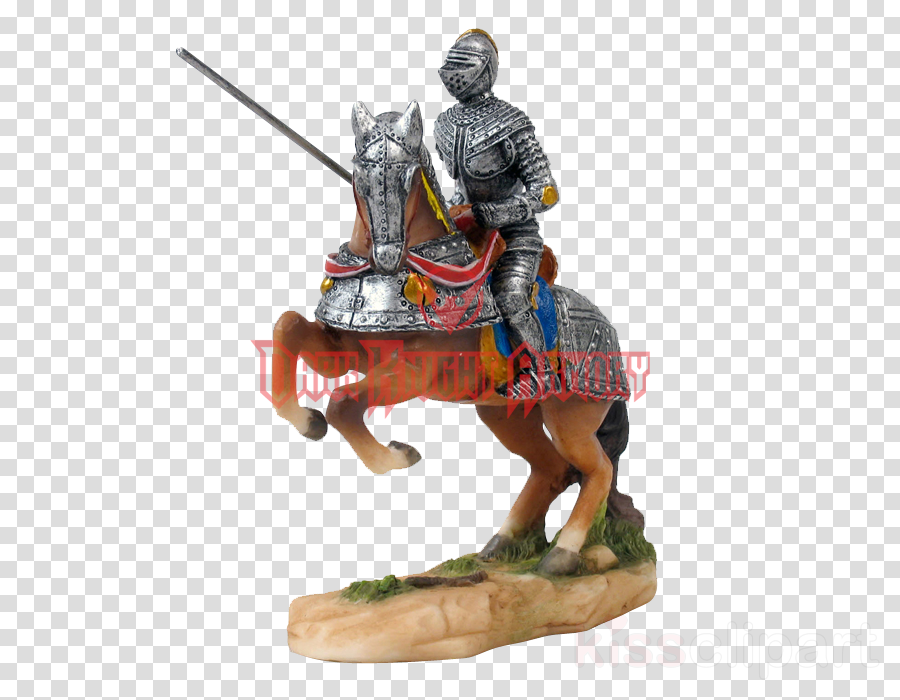 Armored Knight With Jousting Lance On Rearing Horse (900x700), Png Download