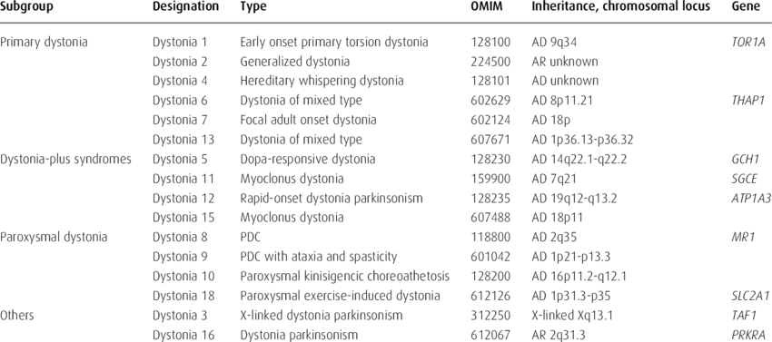 The Genetic Dystonias Abbreviations (850x377), Png Download