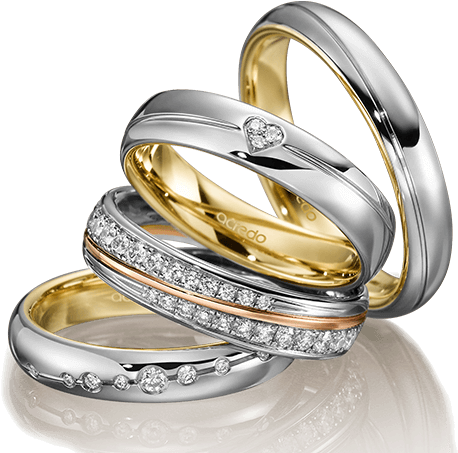 Bicolor Engagement Rings By Acredo (640x500), Png Download