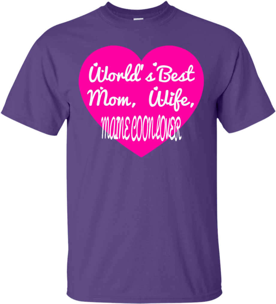 World's Best Mom Wife Maine Coon Lover T-shirt (1024x1024), Png Download