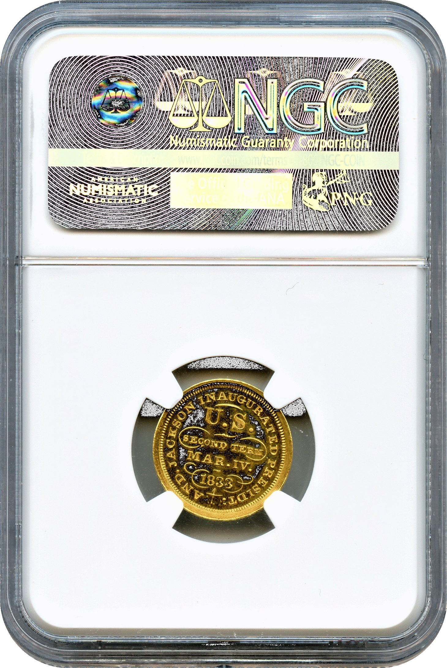 1833 Andrew Jackson 2nd Inaugural Gold Proof Ngcc Pf64 (1460x2179), Png Download
