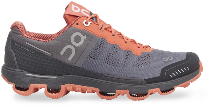 Women's On Cloudventure Grey & Lava (1280x853), Png Download