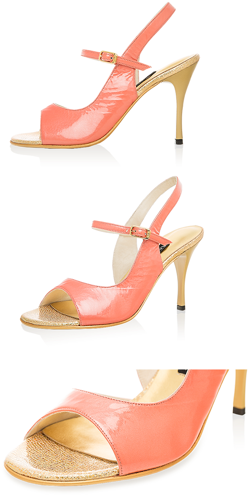 Angelina Po Charol Coral X Oro (593x1024), Png Download