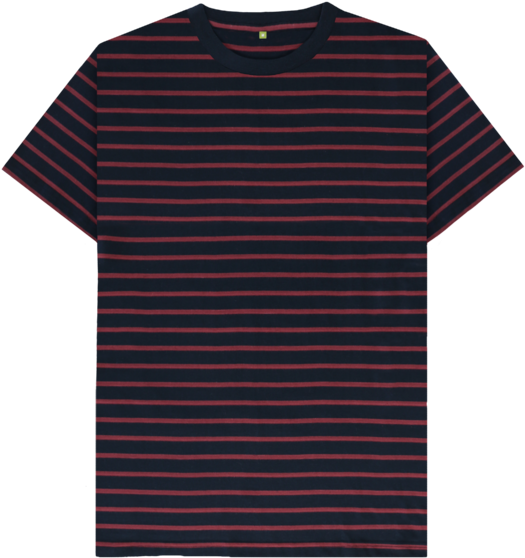 Red Stripes Men's Red Striped Organic T-shirt (640x674), Png Download