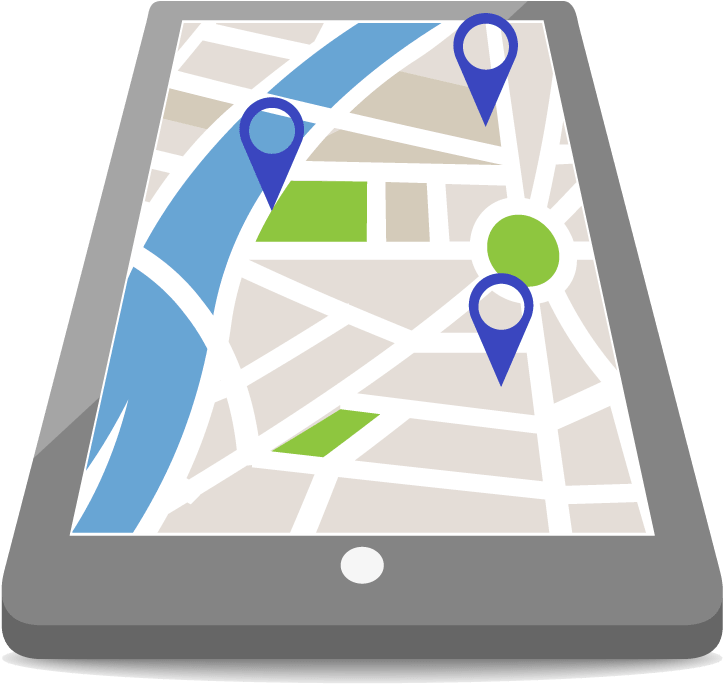 Image Of State Of Georgia Locations On A Tablet Map (800x704), Png Download