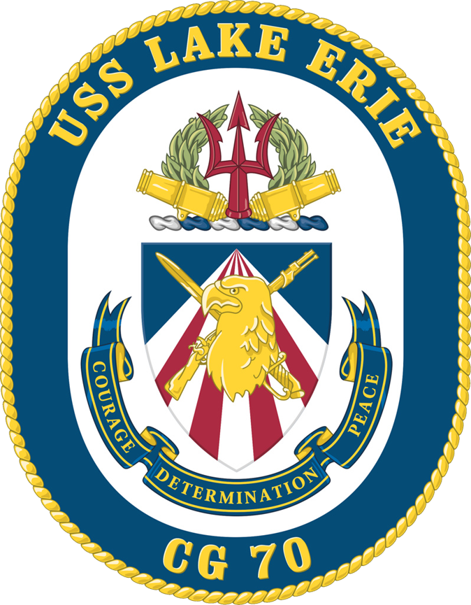 Uss Lake Erie Cg-70 Crest (674x865), Png Download