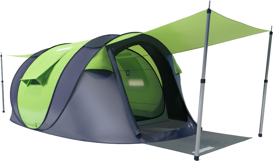 4 Man Cinch Pop Up Tent (956x700), Png Download