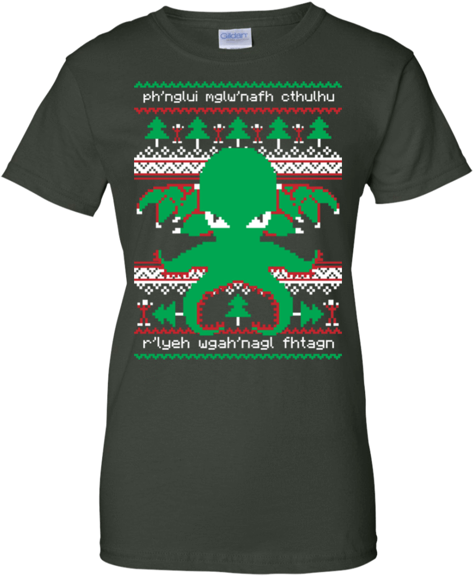 Cthulhu Cultist Christmas Tees/hoodies/tanks (1155x1155), Png Download