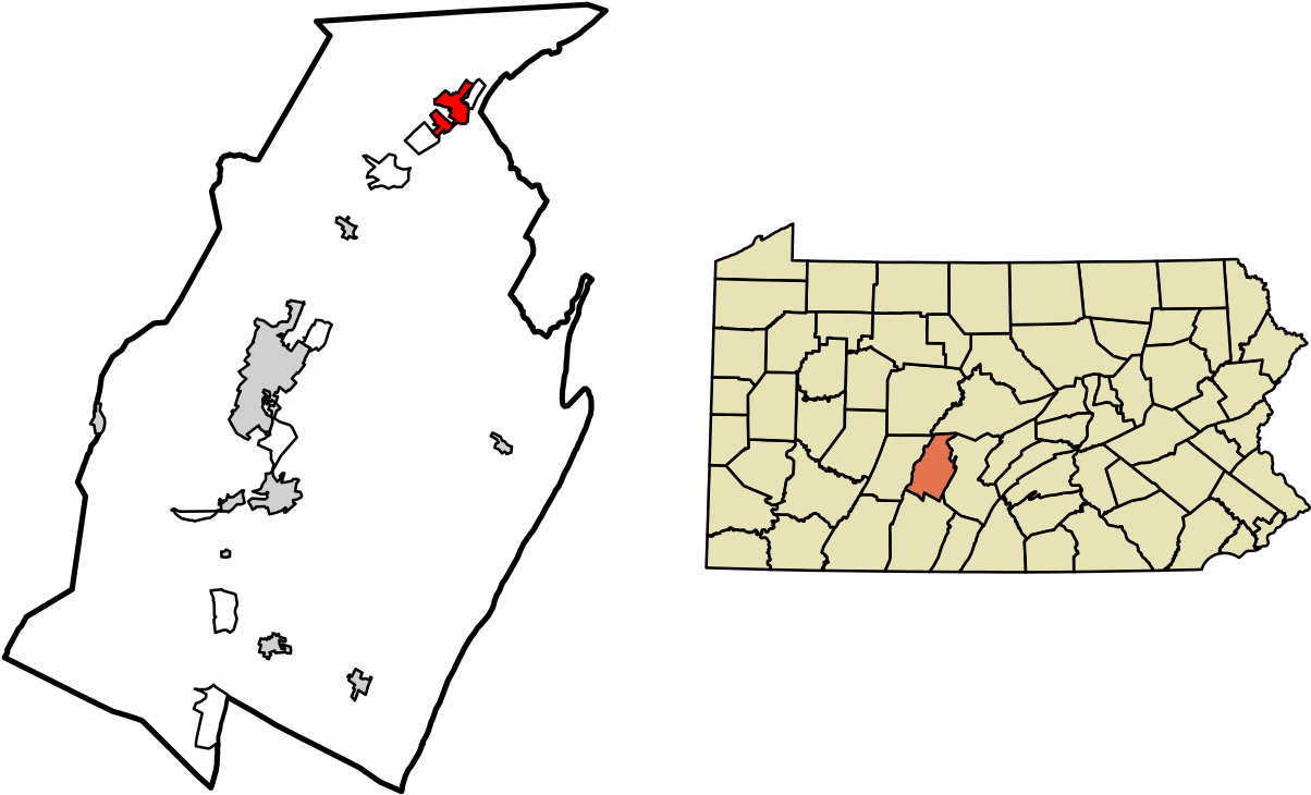 Blair County Pennsylvania Incorporated And Unincorporated (1280x806), Png Download