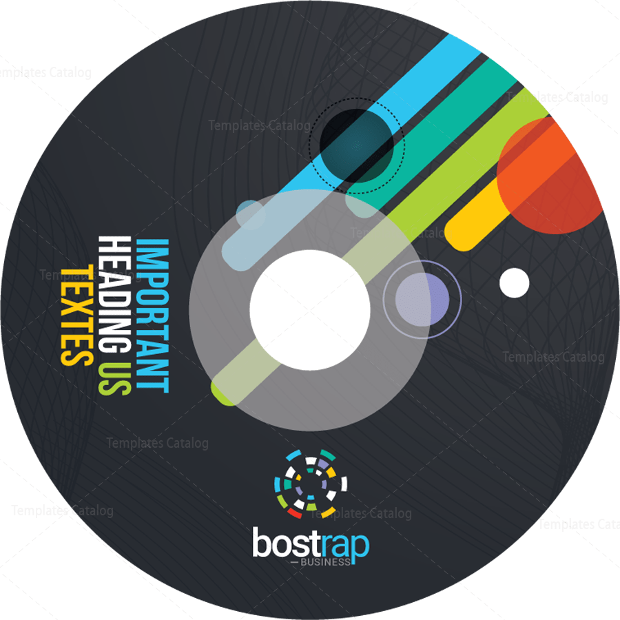 Colorful Cd Sleeve And Sticker Template (900x900), Png Download