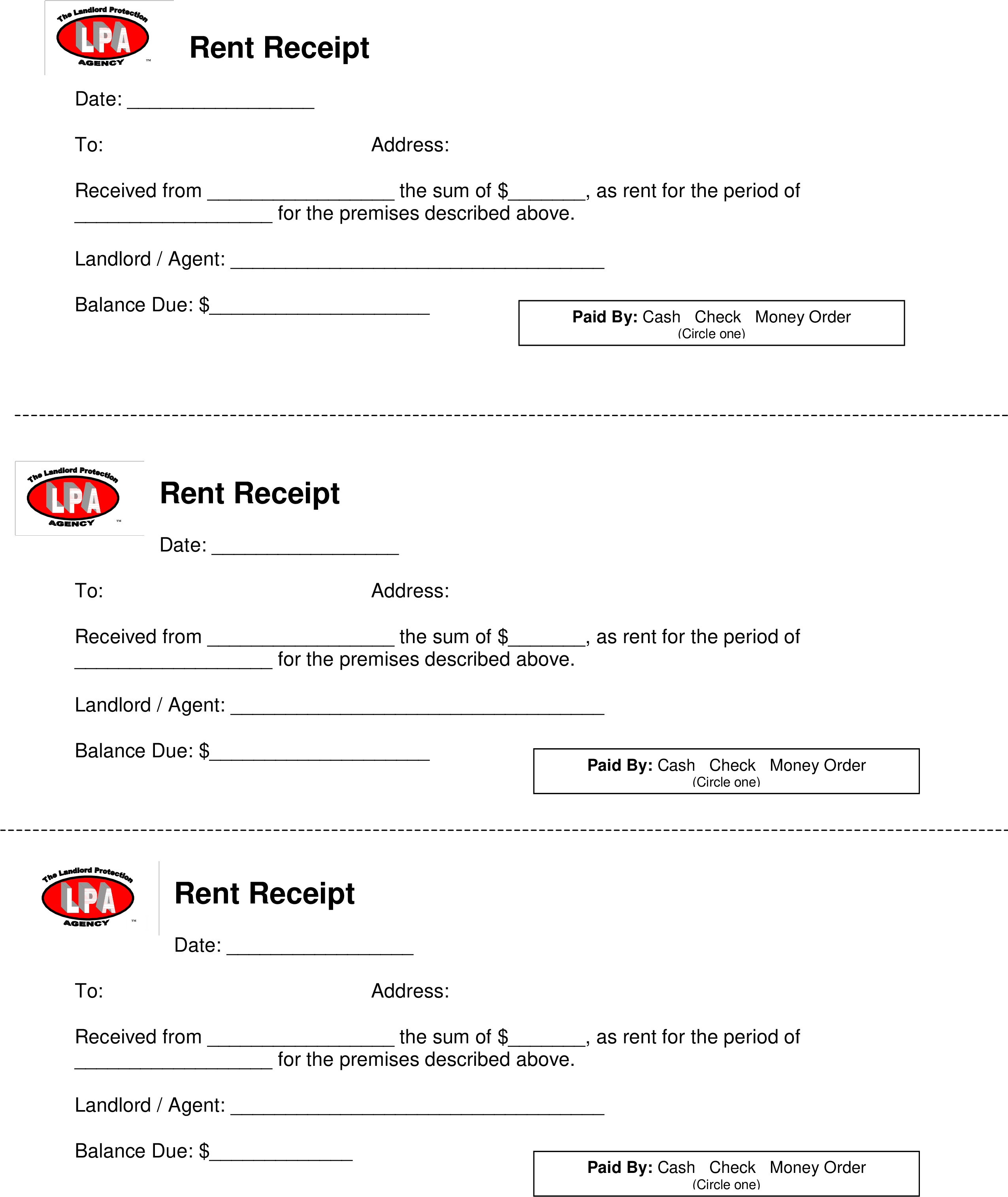 Rental Payment Receipt Template Main Image (2550x3300), Png Download