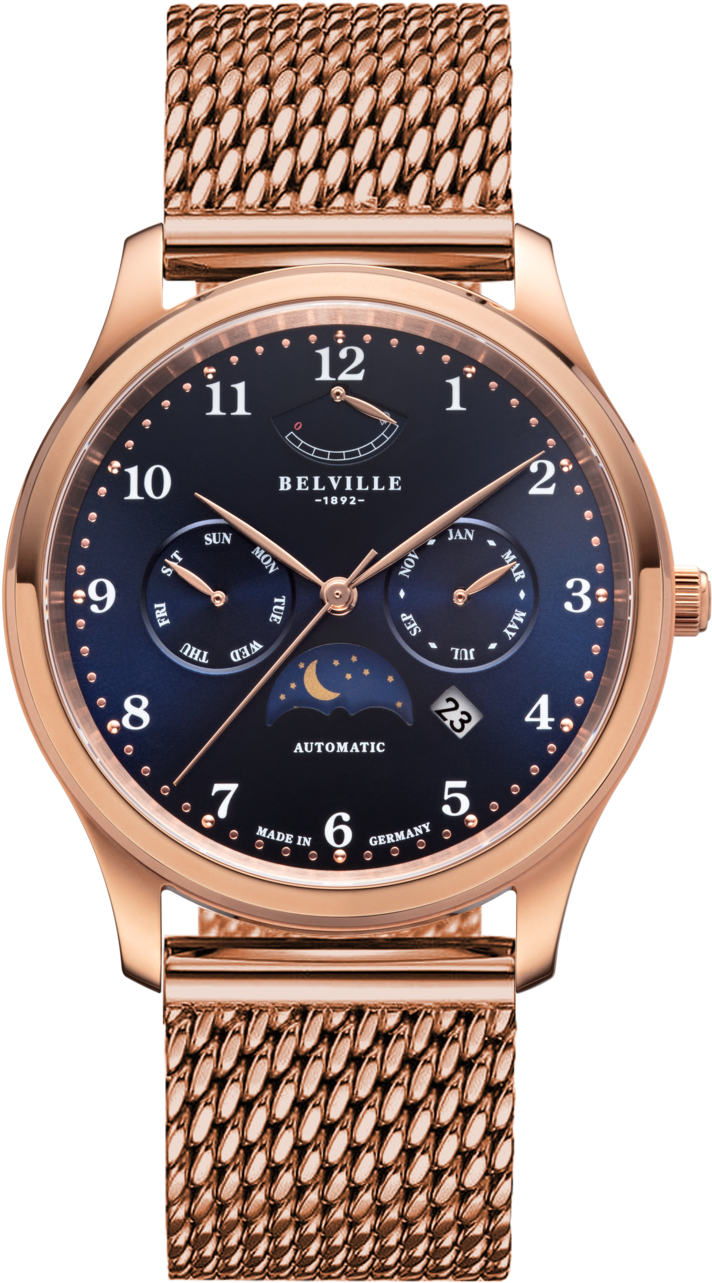 Belville "gilford" 42mm Moon Phase Ref (1000x1333), Png Download