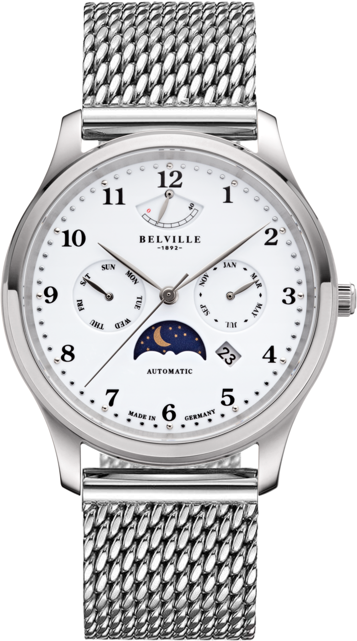 Belville "gilford" 42mm Moon Phase Ref (1000x1333), Png Download