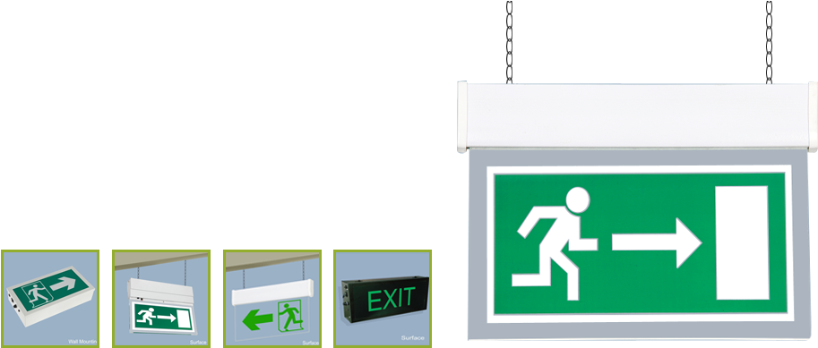 Led Exit Lights (1003x408), Png Download