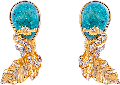 Seahorse Ear Stud (960x960), Png Download
