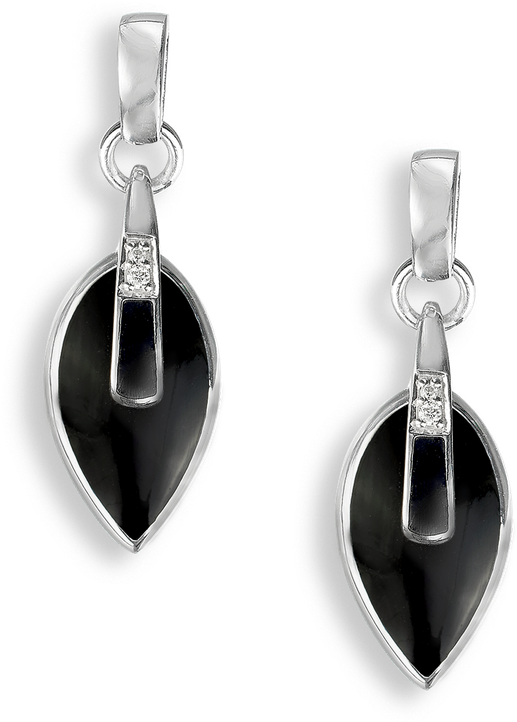 Nicole Barr Designs Sterling Silver Marquis Stud Earrings-black (800x800), Png Download