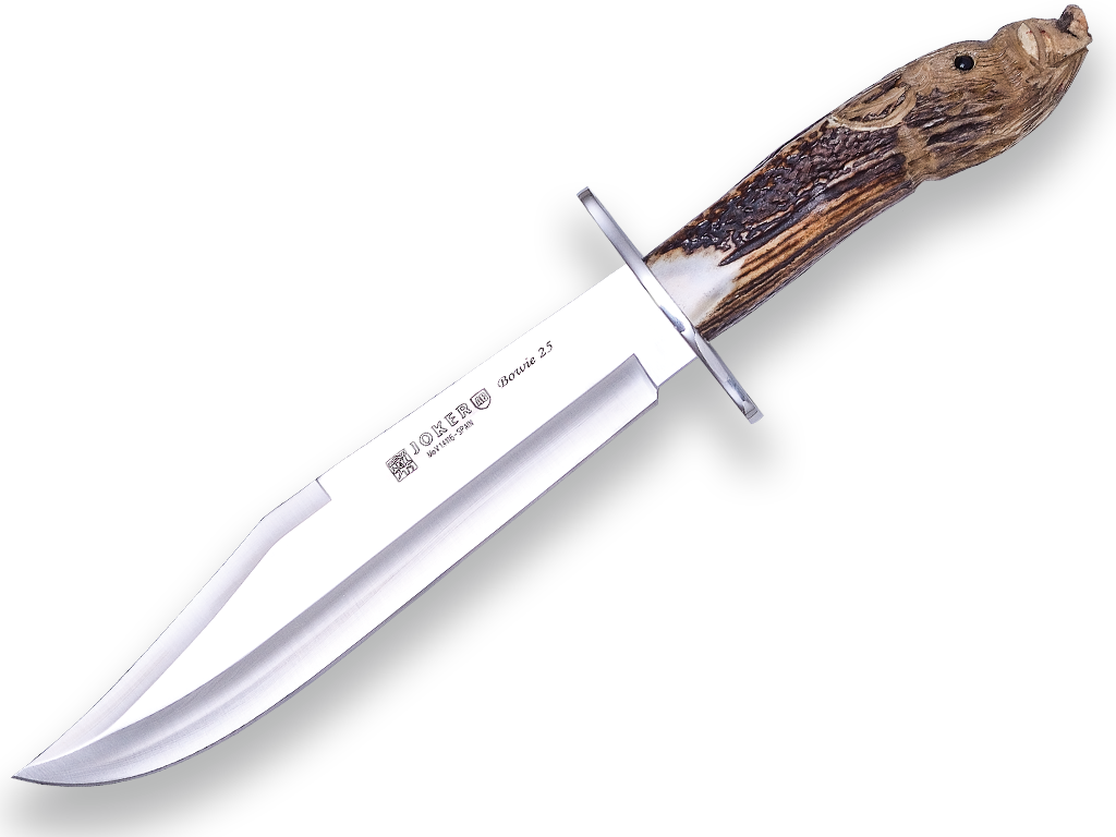 Cuchillo Bowie Con Puño En Asta De Ciervo Tallado A (1024x768), Png Download