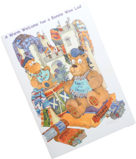 Scottish Birth Congratulations Card Teddies Boy (768x576), Png Download