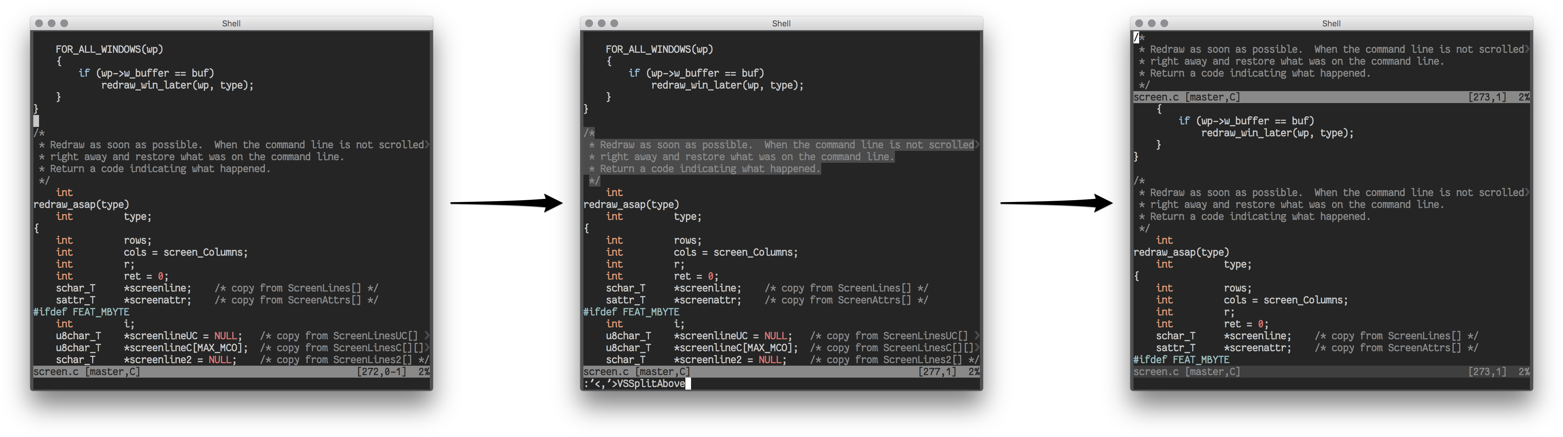 Vssplitbelow Will Always Create A New Split Below The (5000x1416), Png Download