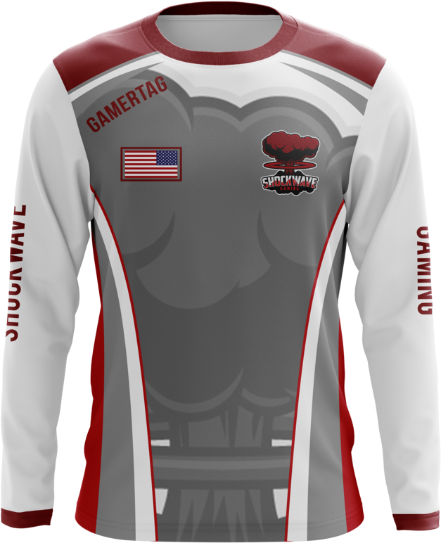 Shockwave Gaming Long-sleeve Jersey (1024x1023), Png Download