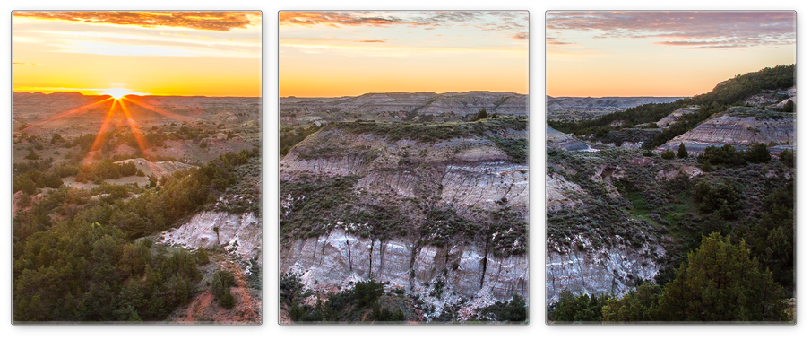 Theodore Roosevelt National Park Panoramic Canvas Set (1024x1024), Png Download