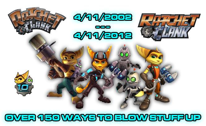 10thanniversarybanner2 - Ryno Ratchet And Clank Size Matters (665x406), Png Download