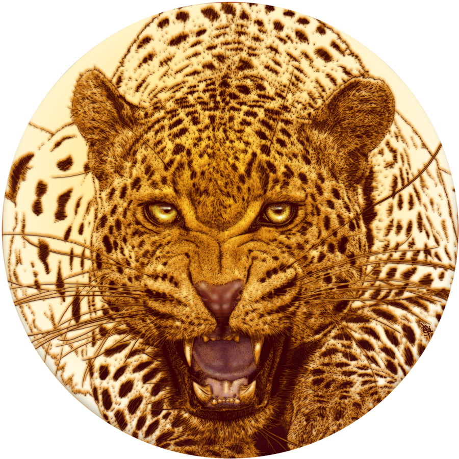 Leopard Leopard By Skeetland-d5nv14l - Leopard Cheetah Art Large Doormat Neoprene Backing (900x900), Png Download