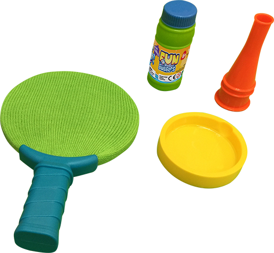 Fun Bubbles Ping Pong Bubbles Soap Bubbles Kit, Blue, - Table Tennis Racket (533x492), Png Download