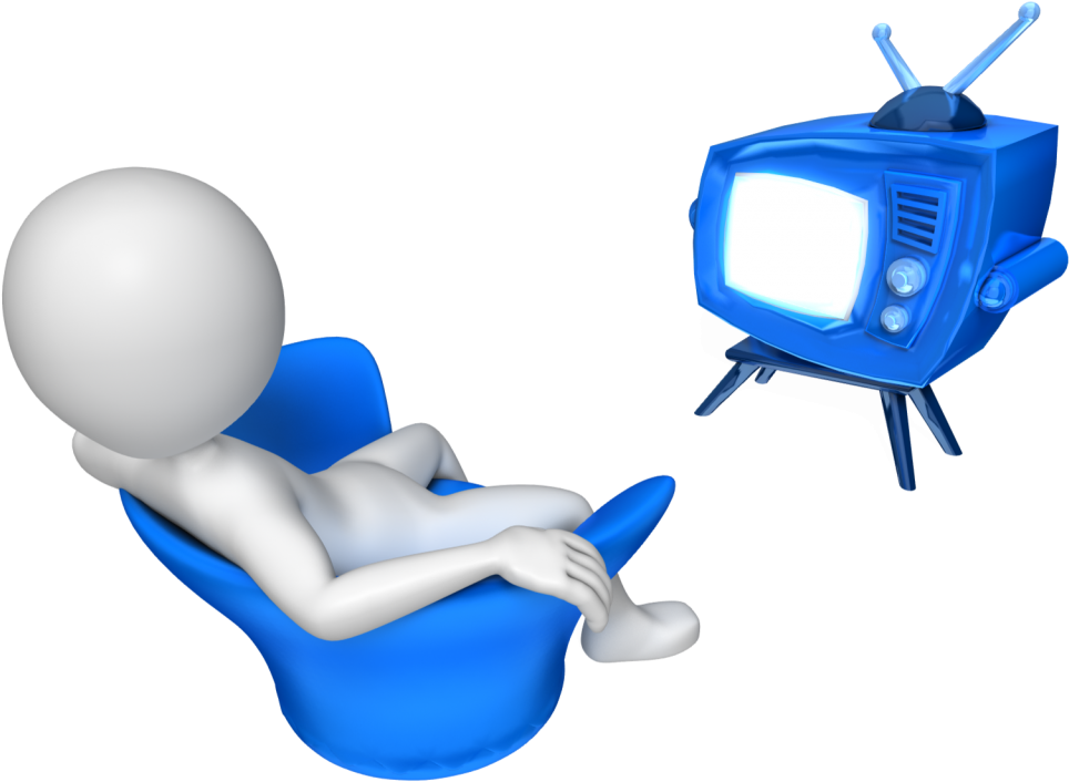Stick Figure Watching Tv - 3d Man Watching Tv (1024x961), Png Download