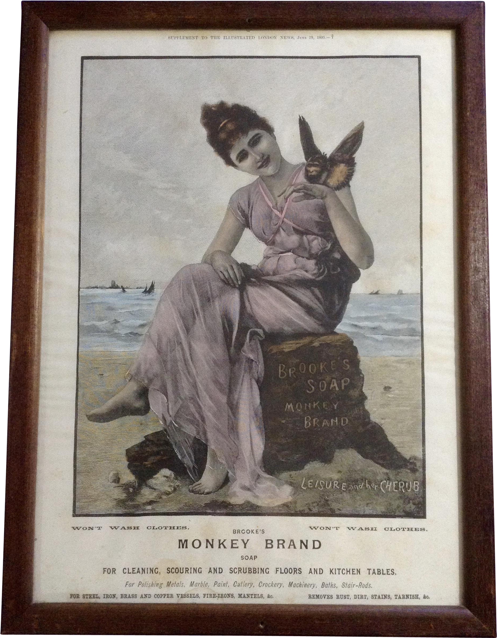 Antique Original Color Enhanced Print Brooke's Monkey - Giclee Painting: Advertisement, Brooke's Soap Monkey (2048x2048), Png Download