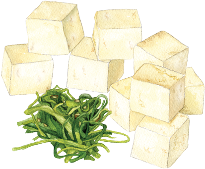 Tofu Wakame - Wakame (500x383), Png Download