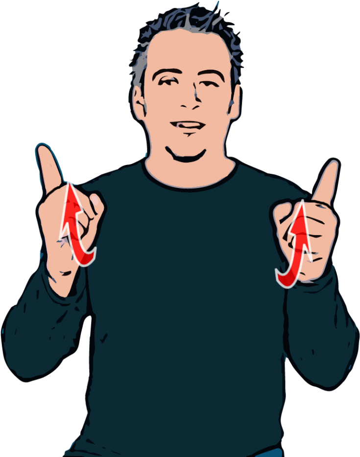 Index Finger Extended On Both Hands Pointing Forwards - Bsl Boss (782x930), Png Download
