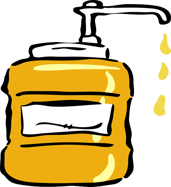Yellow, Pump, Dispenser, Liquid, Soap - Mustard Clipart (583x640), Png Download