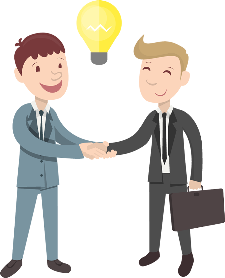 Black And White Download Cartoon Two Businessman Idea - Cartoon People Shake Hand (750x900), Png Download