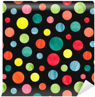 Seamless Colorful Dots Pattern - Watercolor Painting (400x400), Png Download