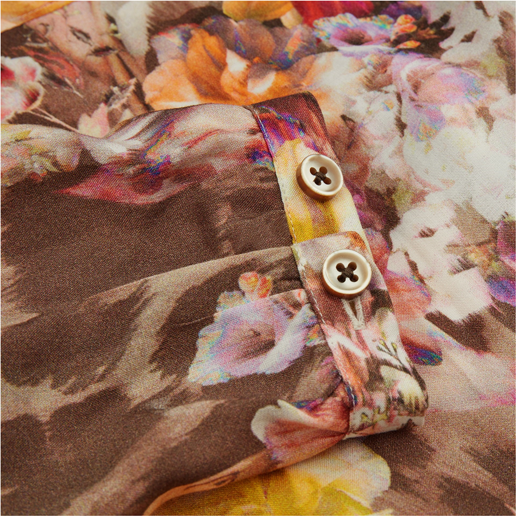 Floral Leopard Feminine Blouse (1065x1660), Png Download