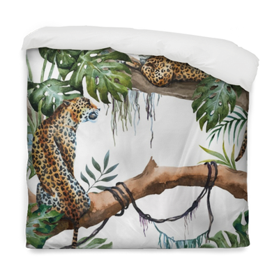 Watercolor Vector Leopard Pattern Duvet Cover • Pixers® - Watercolor Painting (400x400), Png Download