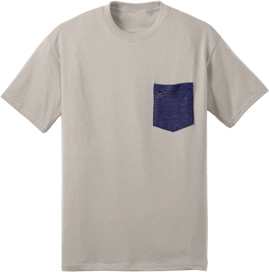 Grey/navy Logo Patch Pocket Tee - Patch Pocket Tee (1024x1024), Png Download
