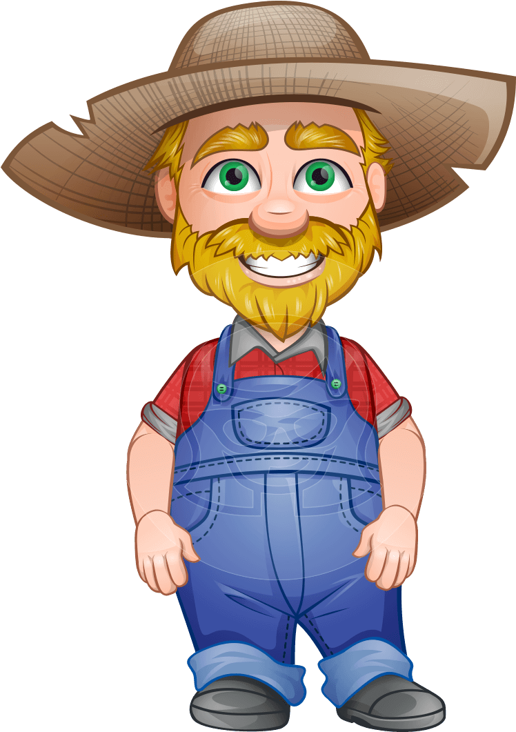Vector Old Farmer Character - Cartoon Farmer (957x1060), Png Download