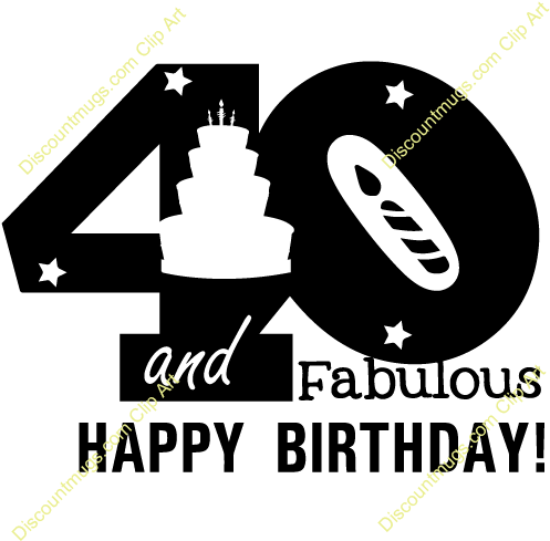 Clipart 23508 40 And Fabulous 40 And Fabulous Mugs - 23508 (500x500), Png Download