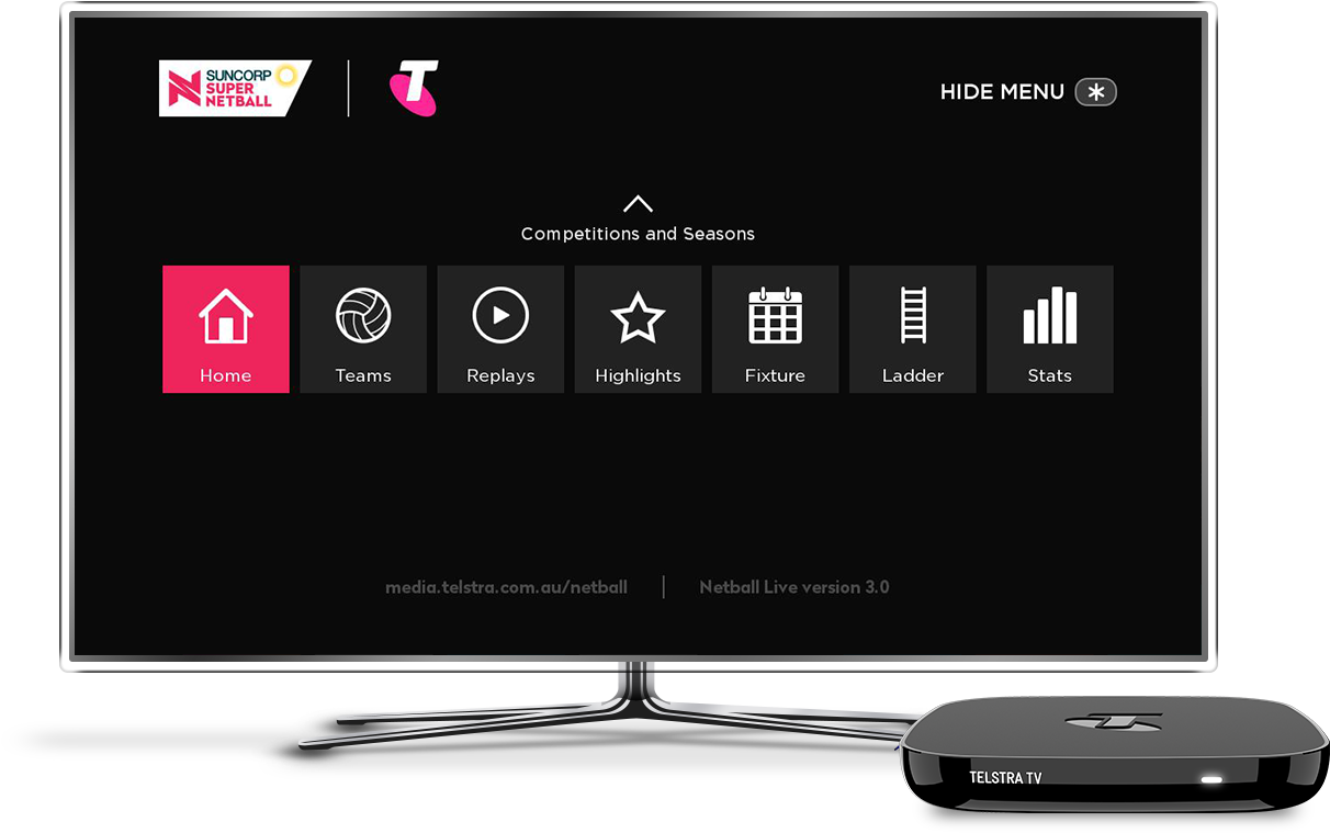 Download The Netball App From The Telstra Tv App Section - Netball (1280x780), Png Download