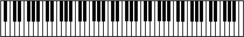 Musical Notes And Piano Notes - 88 Note Piano Keyboard (1000x220), Png Download