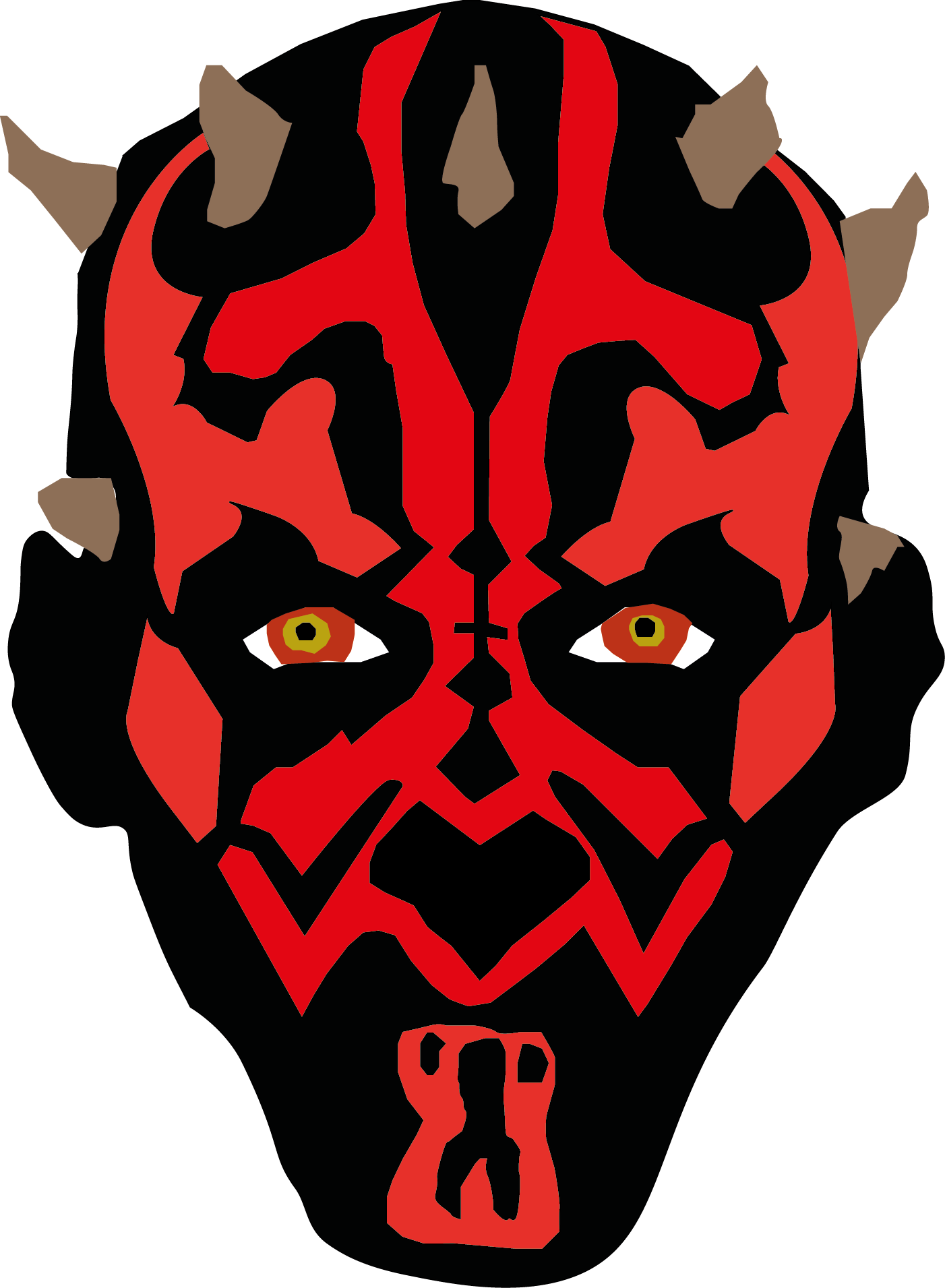 Pin Darth Maul Clipart - Darth Maul Head (586x800), Png Download