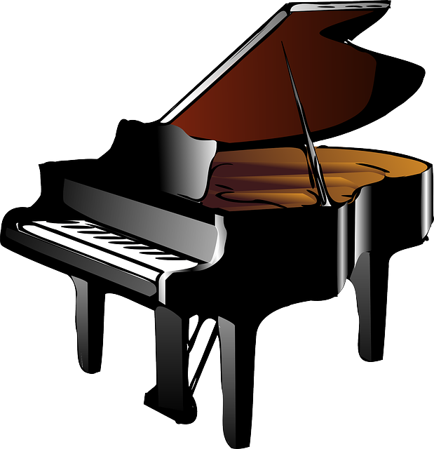 Piano, Music, Keyboard, Open, Cartoon, Musical - Piano Png File (619x640), Png Download