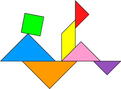 Tangram Man Falling - Tangram Man (420x420), Png Download