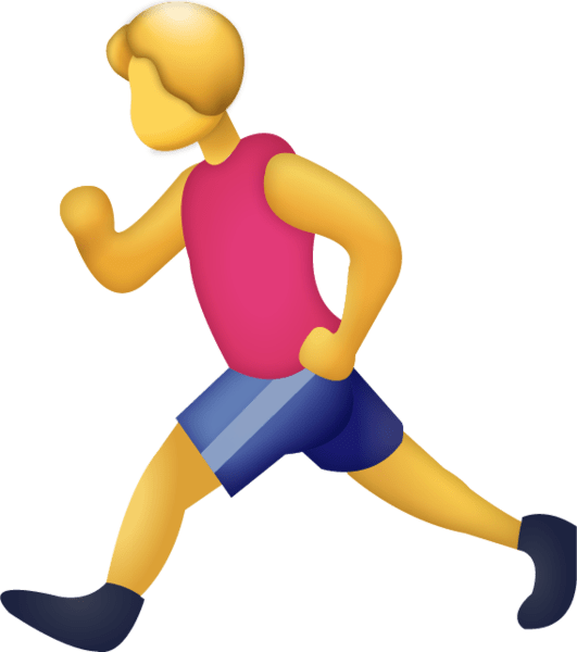 Running Man Emoji Png (531x600), Png Download