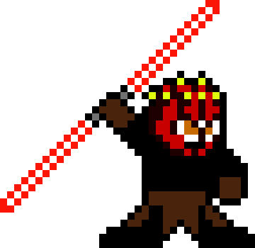 Darth Maul - Bucky Barnes Pixel Art (360x350), Png Download