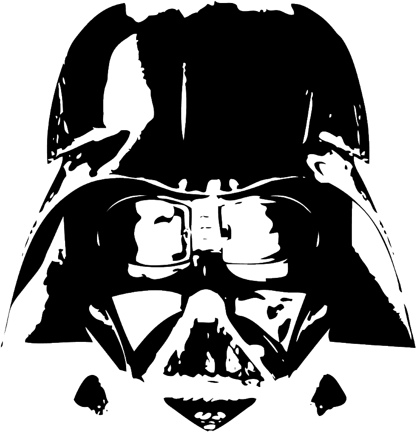 Anakin Skywalker Darth Maul Palpatine Bane Dark - Darth Vader Black And White (906x1023), Png Download